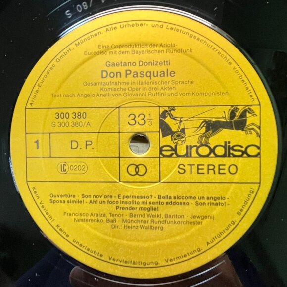 Donizetti Don Pasquale 2LP Box Set Eurodisc German Import VG+/NM Vinyl + Booklet - Picture 2 of 12